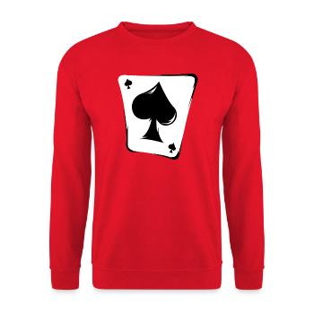Spades Playing Card Graffiti Skat Poker Games Players - Unisex Sweatshirt - red - Front - Alina (178cm) & Michal (187cm)