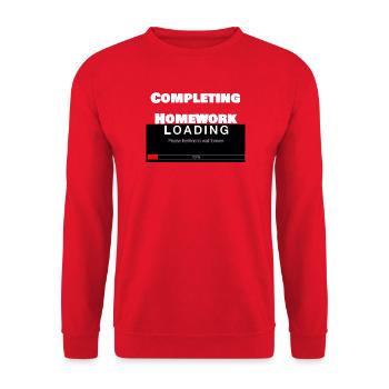 Scrolling Ladebalken Universität Lustiger Druck - Unisex Pullover - Rot - Vorne - Alina (178cm) & Michal (187cm)