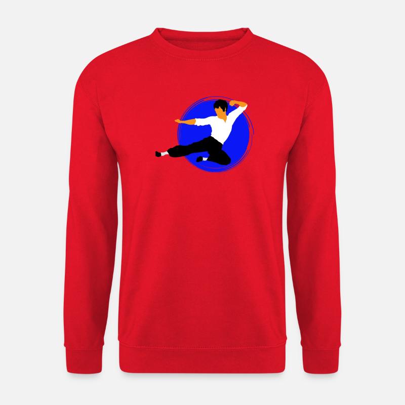 Karate-Flugtritt im blauen Kreis - Unisex Pullover - Rot