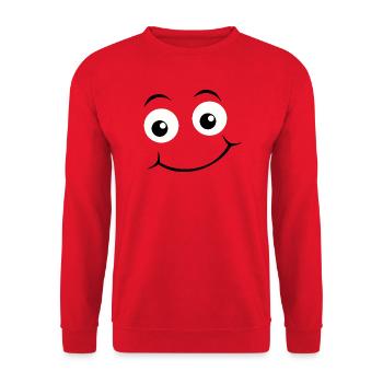 Emoticon Happy Eyes - Unisex Sweatshirt - red - Front - Alina (178cm) & Michal (187cm)