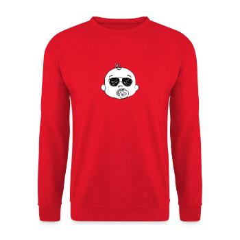 Geschenkidee, lustig, Familie, Baby, Spaß, cool, Weihnachten - Unisex Pullover - Rot - Vorne - Alina (178cm) & Michal (187cm)
