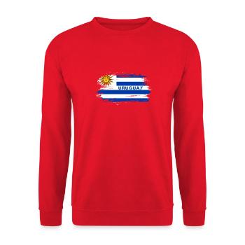 Uruguay flag design / gift idea - Unisex Sweatshirt - red - Front - Alina (178cm) & Michal (187cm)