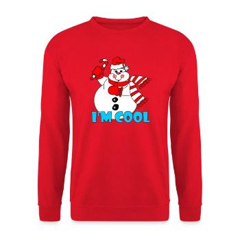 Bonhommes de neige, je suis cool comme la glace - Sweat-shirt Unisexe - rouge - Devant - Alina (178cm) & Michal (187cm)
