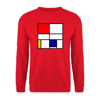 Mondrian 3 - Unisex Sweatshirt - red - Front - Alina (178cm) & Michal (187cm)