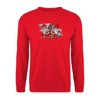 God jul # Fröhliche Weihnachten # Sverige - Unisex Pullover - Rot - Vorne - Alina (178cm) & Michal (187cm)