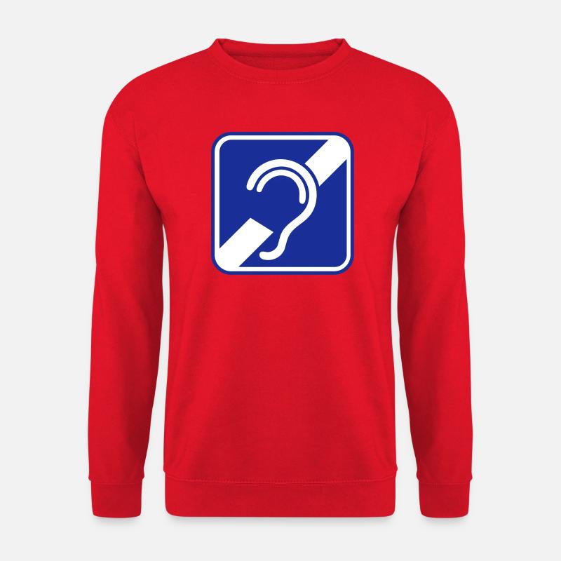 Sourd, malentendant, surdité, signe de perte auditive - Sweat-shirt Unisexe - rouge