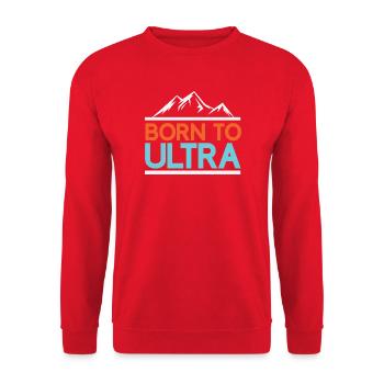 Born to Ultra Running - Unisex Sweatshirt - red - Front - Alina (178cm) & Michal (187cm)