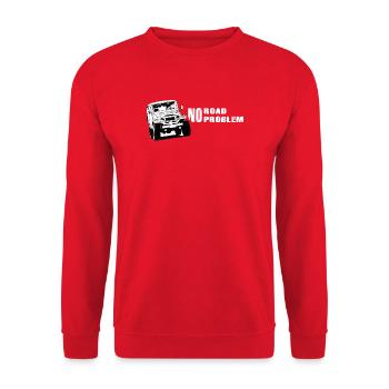 Landcruiser BJ40 No Road No Problem - Unisex Sweatshirt - red - Front - Alina (178cm) & Michal (187cm)