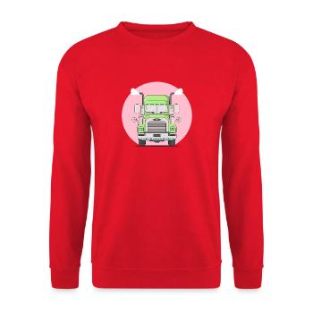 Truck Trucks Laster - Unisex Pullover - Rot - Vorne - Alina (178cm) & Michal (187cm)
