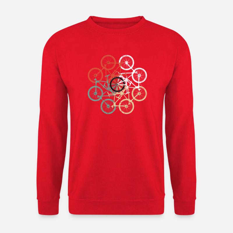 Buntes Fahrradrad-Mosaik - Unisex Pullover - Rot