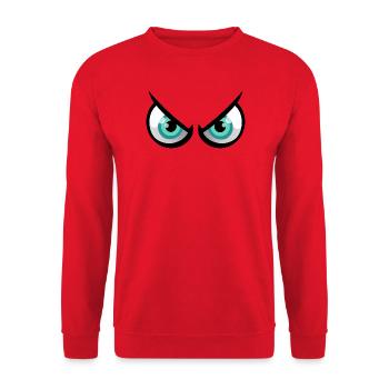 Edgy cartoon eyes - Unisex Sweatshirt - red - Front - Alina (178cm) & Michal (187cm)