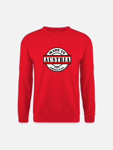 MADE IN AUSTRIA Österreich Flagge Geschenk - Unisex Pullover - Rot