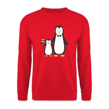 Penguins avec de la glace - Sweat-shirt Unisexe - rouge - Devant - Alina (178cm) & Michal (187cm)