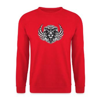 Majestic Lion - Unisex Sweatshirt - red - Front - Alina (178cm) & Michal (187cm)
