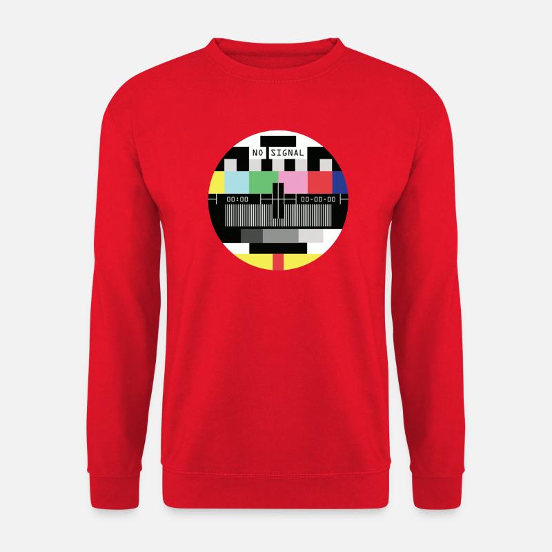 Testmuster Pixel Art T-Shirt TV - Unisex Pullover - Rot