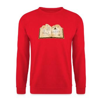 antikes magisches Buch mit uralten Zaubersprüchen - Unisex Pullover - Rot - Vorne - Alina (178cm) & Michal (187cm)