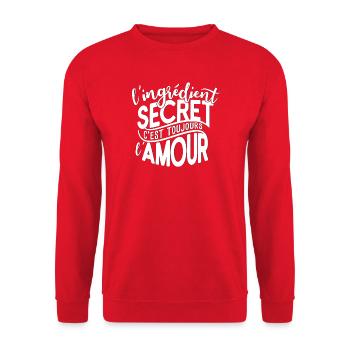 White Modern Style Love Quote - Unisex Sweatshirt - red - Front - Alina (178cm) & Michal (187cm)