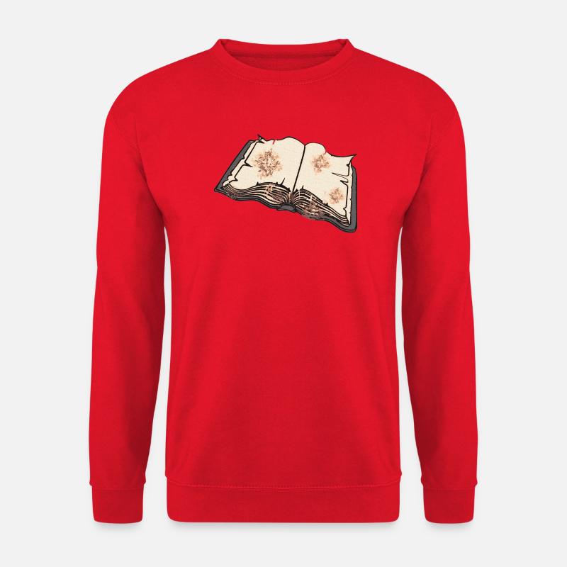 altes buch aufgeschlagen, lesen - Unisex Pullover - Rot
