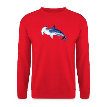Hammerhead Shark Watercolor Watercolor Shirt - Unisex Sweatshirt - red - Front - Alina (178cm) & Michal (187cm)