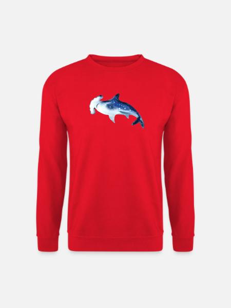 Hammerhai Shark Watercolor Aquarell Shirt - Unisex Pullover - Rot
