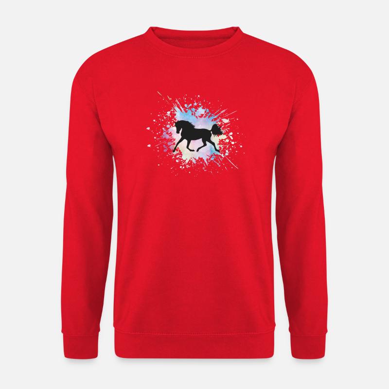 Pferde Grafik Pferdemotiv Bunt Pferdefan Geschenk - Unisex Pullover - Rot