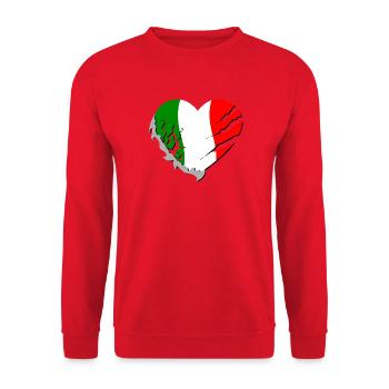 heart Italy - Heart Italy - Unisex Sweatshirt - red - Front - Alina (178cm) & Michal (187cm)