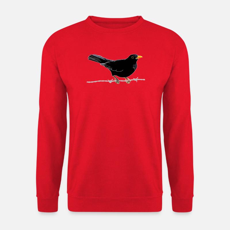 Blackbird on barbed wire - Unisex Sweatshirt - red
