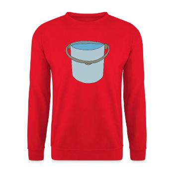 bucket hand-painted water bucket - Unisex Sweatshirt - red - Front - Alina (178cm) & Michal (187cm)