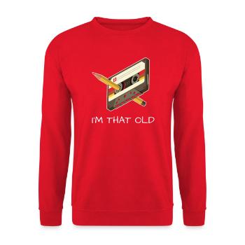 Cassette Old 80s 90s Gift Idea retro - Unisex Sweatshirt - red - Front - Alina (178cm) & Michal (187cm)