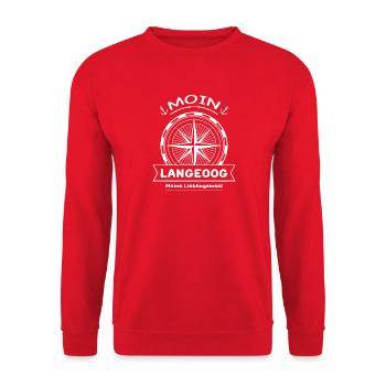 Langeoog - Meine Lieblingsinsel - Unisex Pullover - Rot - Vorne - Alina (178cm) & Michal (187cm)