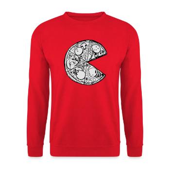 Pizza Partner Shirt Slice Slice Valentine's Day Love - Unisex Sweatshirt - red - Front - Alina (178cm) & Michal (187cm)