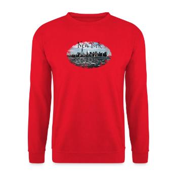 New York City Skyline Gift USA Idée cadeau - Sweat-shirt Unisexe - rouge - Devant - Alina (178cm) & Michal (187cm)