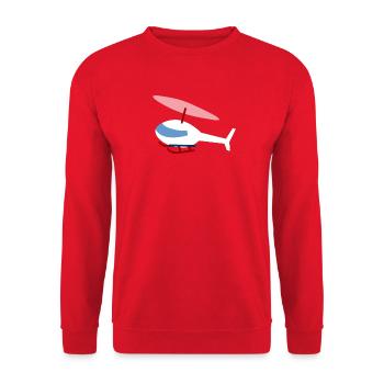 Hélicoptère blanc - Sweat-shirt Unisexe - rouge - Devant - Alina (178cm) & Michal (187cm)