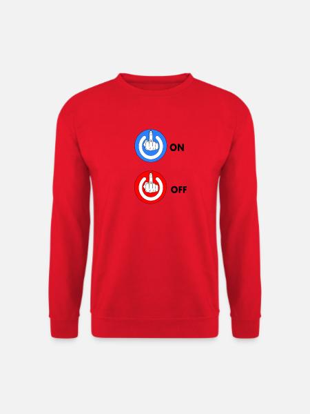 Mittelfinger EIN und AUS - Unisex Pullover - Rot