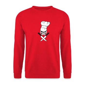 Skull cook - Unisex Sweatshirt - red - Front - Alina (178cm) & Michal (187cm)
