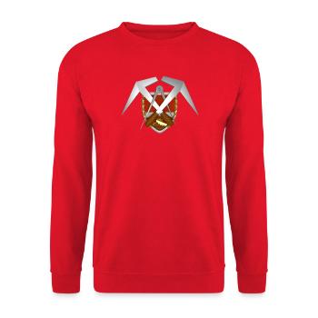 Handwerk Dachdecker Emblem - Unisex Pullover - Rot - Vorne - Alina (178cm) & Michal (187cm)