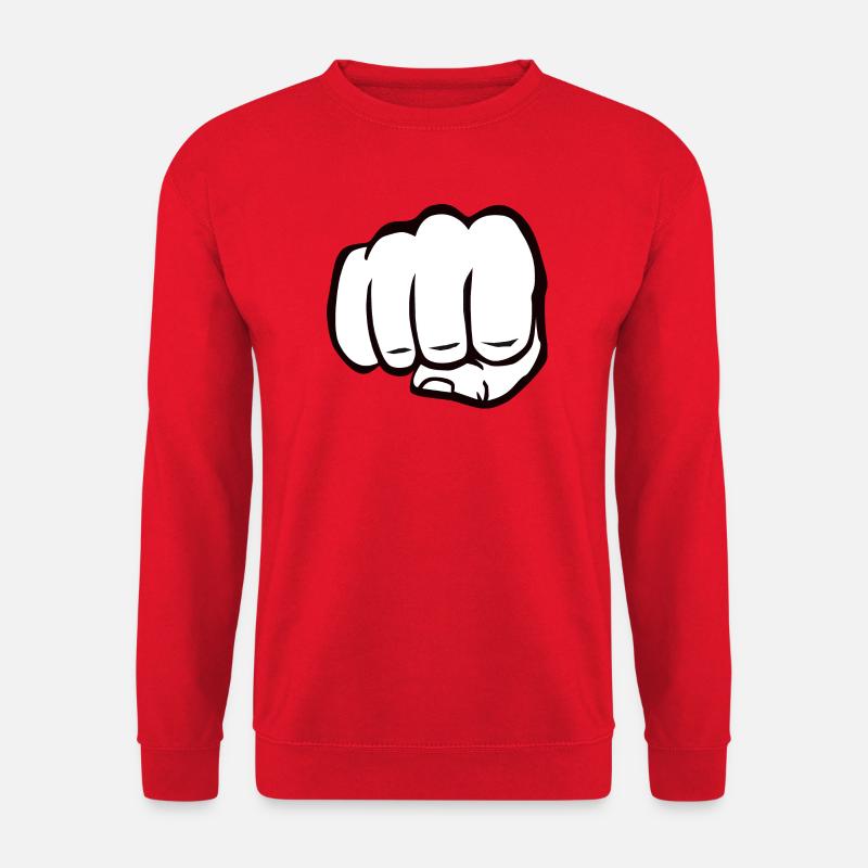 Faust geballte Faust fist bump cool Logo Symbol - Unisex Pullover - Rot