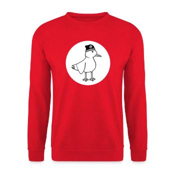 Seagull Anarchy – Naughty Maritime Hipster Coastal Art - Unisex Sweatshirt - red - Front - Alina (178cm) & Michal (187cm)