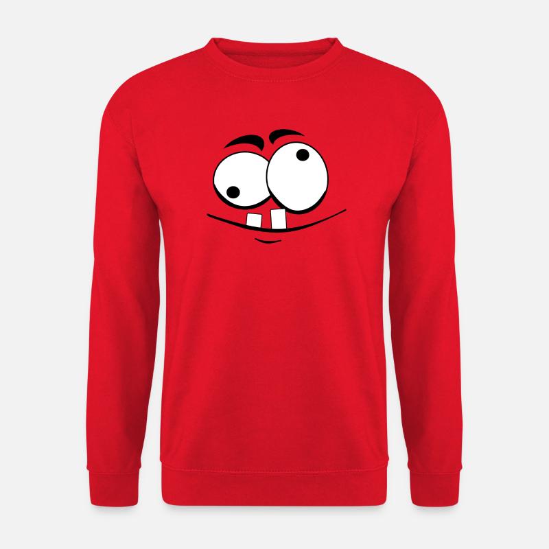 Große Augen Cartoon-Motiv - Unisex Pullover - Rot