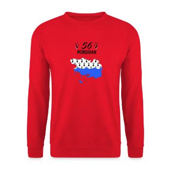 Morbihan - Sweat-shirt Unisexe - rouge - Devant - Alina (178cm) & Michal (187cm)