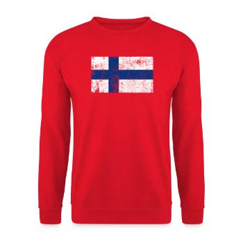 Finland Flag Flag Grunge Retro Vintage - Unisex Sweatshirt - red - Front - Alina (178cm) & Michal (187cm)