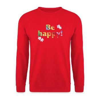Be happy Rainbow - Sonja Ariel von Staden - Unisex Pullover - Rot - Vorne - Alina (178cm) & Michal (187cm)