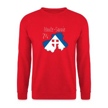 Haute-Savoie - Unisex Pullover - Rot - Vorne - Alina (178cm) & Michal (187cm)