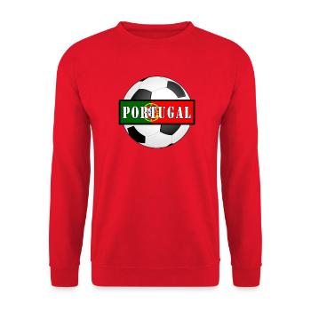 Portugal Fußball Weltmeisterschaft Geschenk - Unisex Pullover - Rot - Vorne - Alina (178cm) & Michal (187cm)