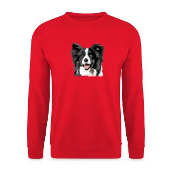 Border Collie - Unisex Pullover - Rot - Vorne - Alina (178cm) & Michal (187cm)