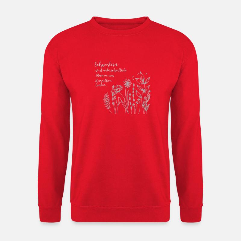 Dicton des sœurs avec des fleurs sauvages - Sweat-shirt Unisexe - rouge