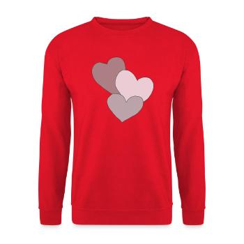 hearts three - Unisex Sweatshirt - red - Front - Alina (178cm) & Michal (187cm)