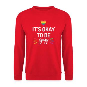 Es ist in Ordnung, schwul zu sein - Unisex Pullover - Rot - Vorne - Alina (178cm) & Michal (187cm)
