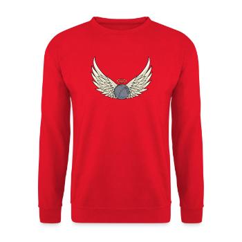 Boulekugel Flügel Bouler und Petanque Spieler - Unisex Pullover - Rot - Vorne - Alina (178cm) & Michal (187cm)