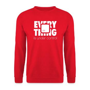 Unter Strg (dunkel) - Unisex Pullover - Rot - Vorne - Alina (178cm) & Michal (187cm)